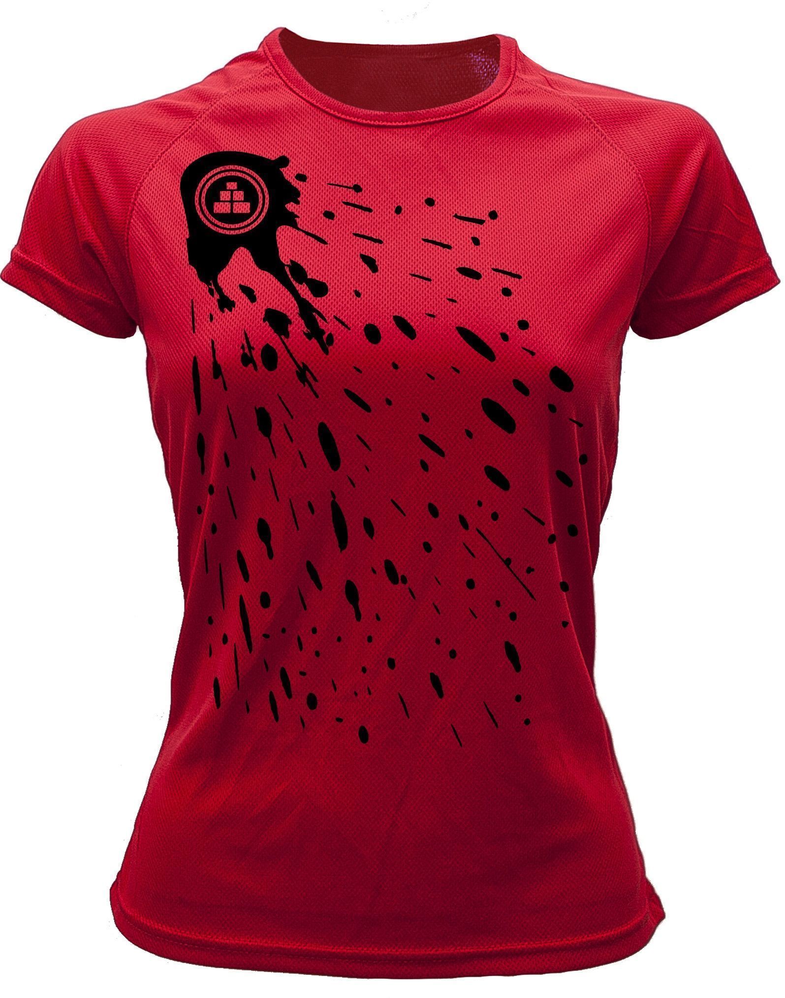 Camiseta deportiva Mujer pintura Roja