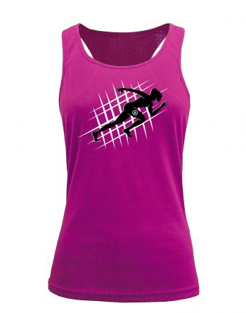 Camiseta fitness de tirantes running Rosa