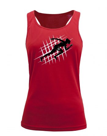 Camiseta fitness de tirantes running Roja