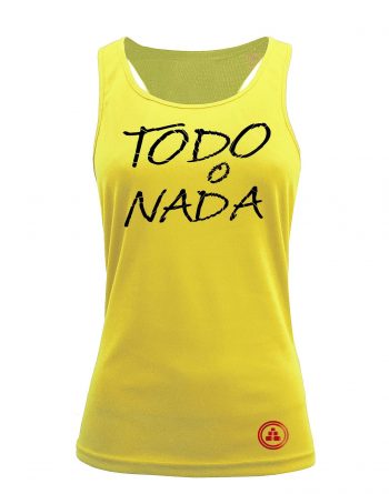 Camiseta fitness de tirantes TODO O NADA color amarillo
