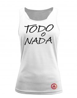 Camiseta fitness de tirantes TODO O NADA color Blanco