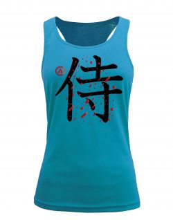 Camiseta fitness de tirantes samurai color Aqua