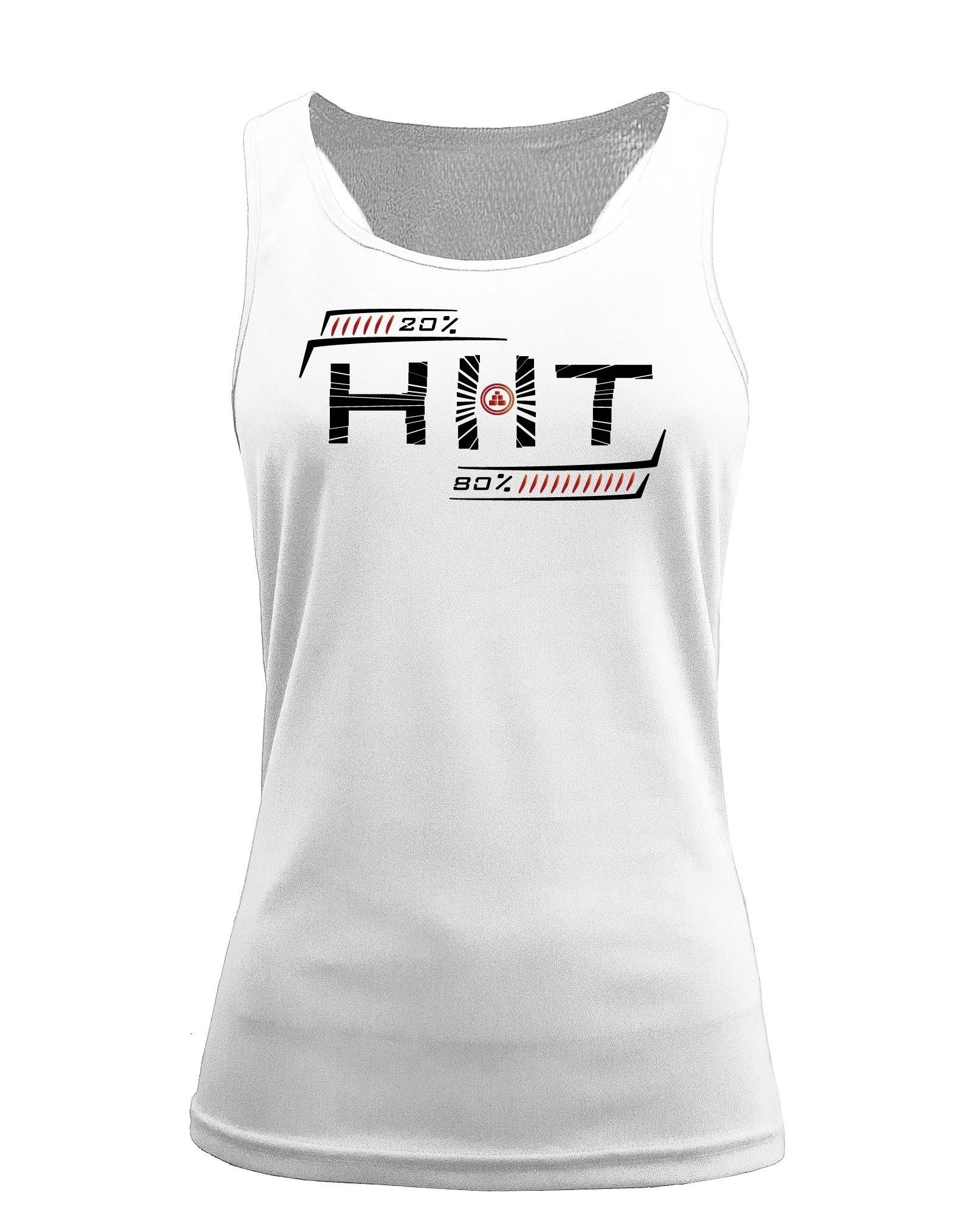 Camiseta fitness de tirantes Entrenamiento HIIT Blanca