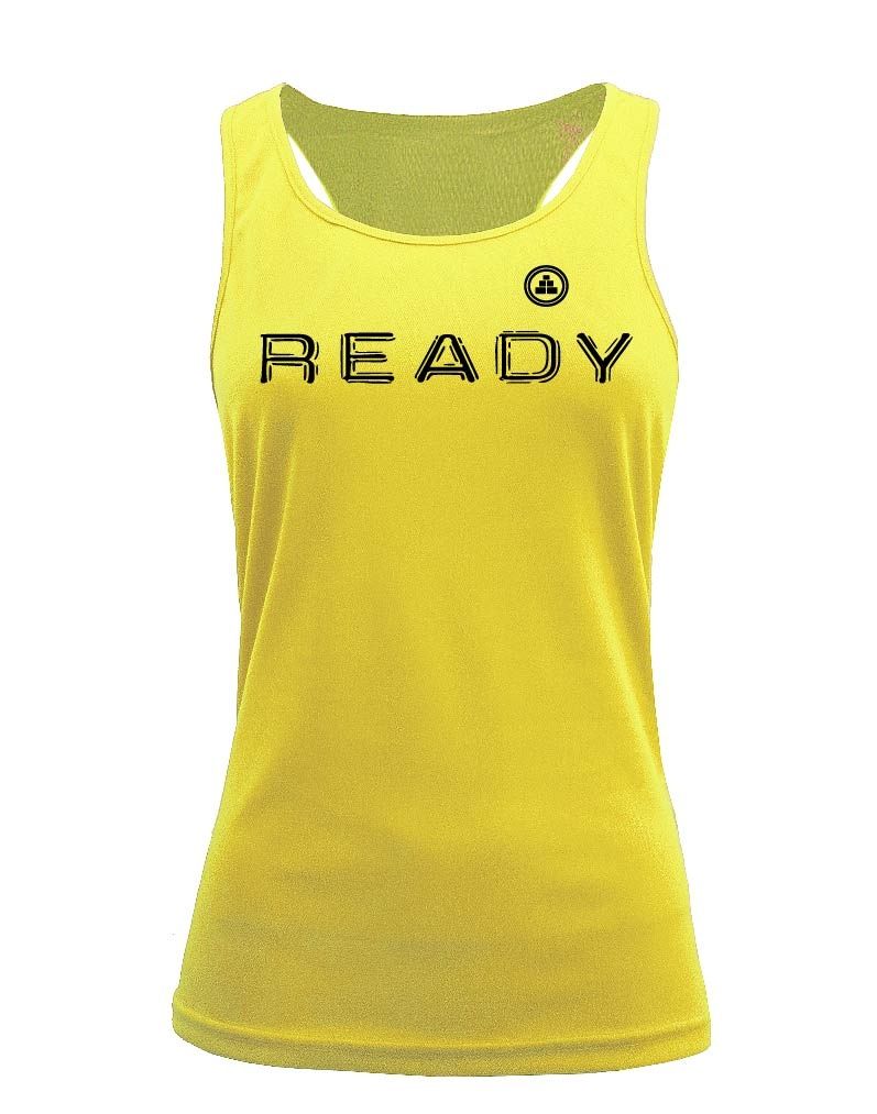 Camiseta fitness de tirantes ready amarilla