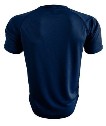 Camiseta deportiva azul marino detrás es